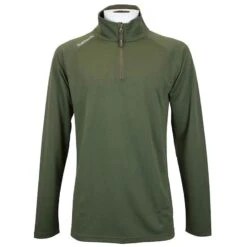 MAN LONG-SLEEVED T-SHIRT TRAKKER HALF ZIP TOP WITH UV SUN PROTECTION KHAKI