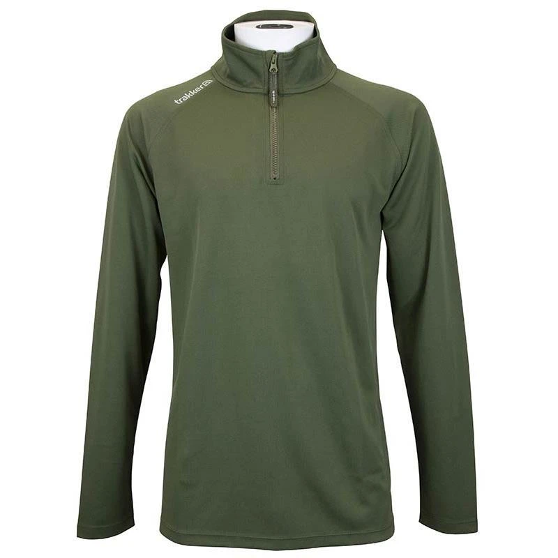 MAN LONG-SLEEVED T-SHIRT TRAKKER HALF ZIP TOP WITH UV SUN PROTECTION KHAKI 3 MAN LONG-SLEEVED T-SHIRT TRAKKER HALF ZIP TOP WITH UV SUN PROTECTION KHAKI