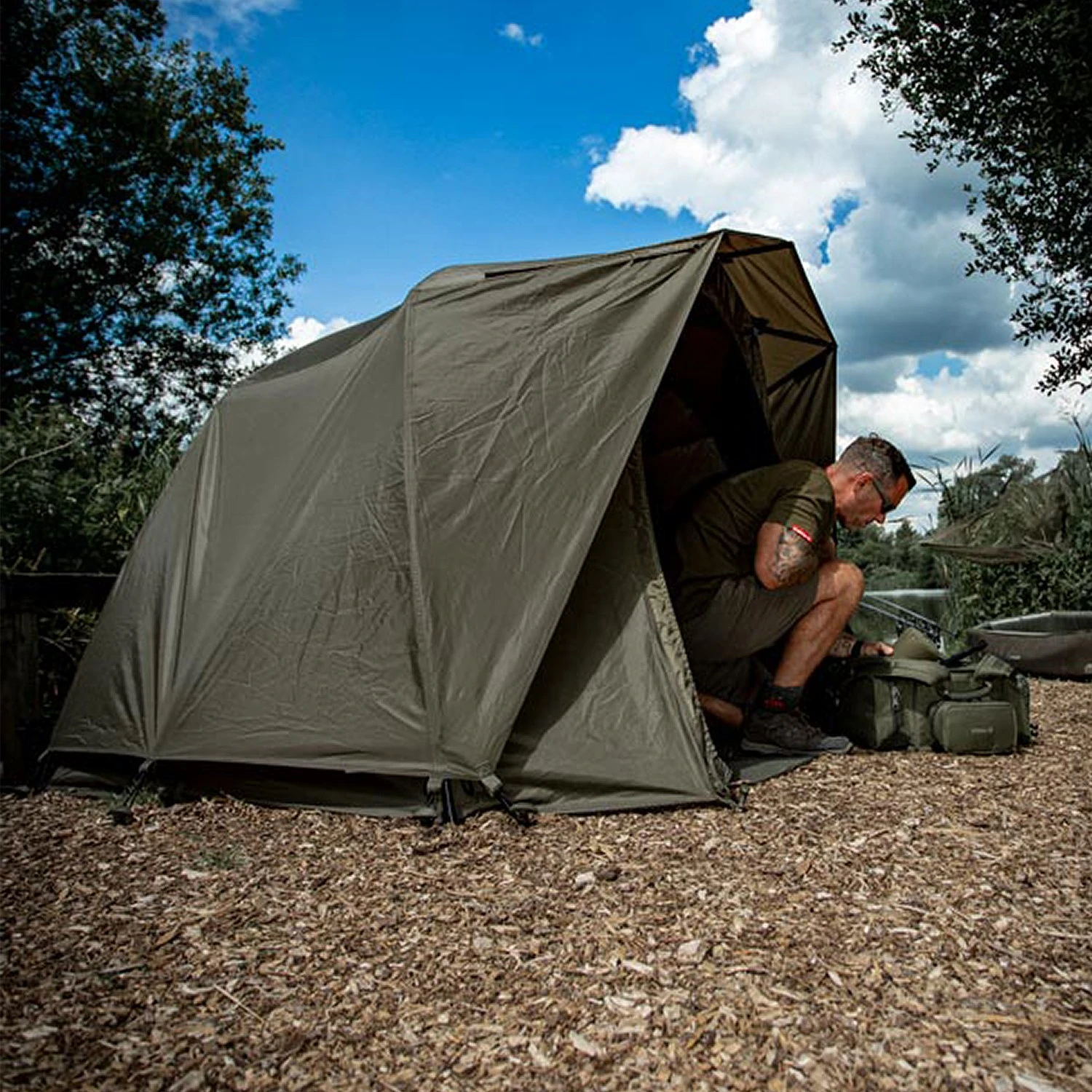 Trakker Tempest Fishing Brolly 100T Skull Cap Wrap 7 Trakker Tempest Fishing Brolly 100T Skull Cap Wrap - Image 5