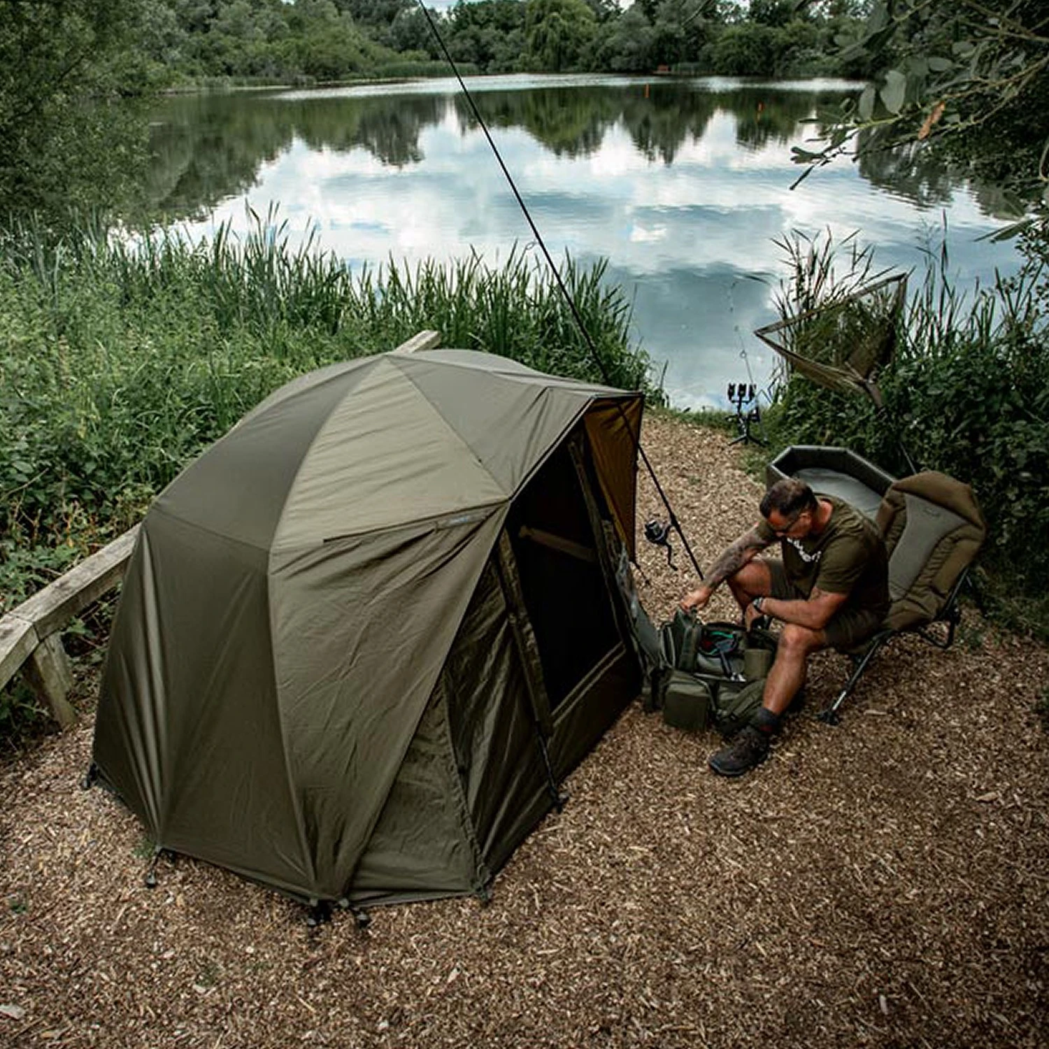 Trakker Tempest Fishing Brolly 100T Skull Cap Wrap 8 Trakker Tempest Fishing Brolly 100T Skull Cap Wrap - Image 6