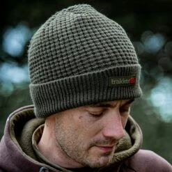 Trakker Textured Lined Fishing Beanie -TRAKKER Store trakker textured lined beanie 3 1
